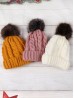 Cable Knitted Camp Hat W/ Pompom (Plush Inside)
